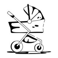 trendiga barnvagnskoncept vektor