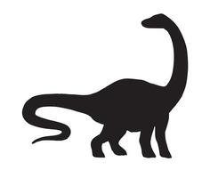vektor svart diplodocus dinosaurie silhuett