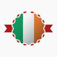 kreativ irland flagga emblem bricka vektor