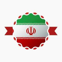 kreativ iran flagga emblem bricka vektor