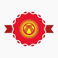 kreativ kyrgyzstan flagga emblem bricka vektor