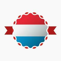 kreativ luxemburg flagga emblem bricka vektor