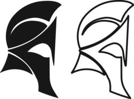 spartanisch Helm Symbol im Wohnung, Linie Stil einstellen isoliert auf transparent Hintergrund verwenden zum Sicherheit griechisch Gladiator Design Elemente Embleme erstellen zum Logo, Etikett, Zeichen, Symbol. Vektor zum Apps und Webseite