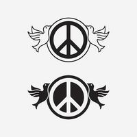 Frieden Logo und Design Vektor Illustration Konzept Design