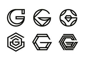 eleganta g bokstäver logotyp samling för din varumärke identitet vektor