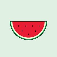 vattenmelon symbol med röd svart vit grön färger vektor