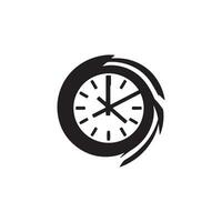 ein Logo von Uhr Symbol Design Vektor Uhr Silhouette Zuhause Uhr isoliert, auf Weiß Hintergrund.