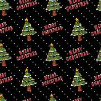 Pixel Kunst Weihnachten Baum Spiel Stil nahtlos Muster vektor