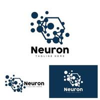 Neuron Logo Design Gesundheit Illustration DNA Molekül Nerv Zelle abstrakt einfach Illustration vektor