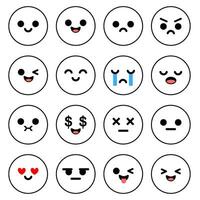 Emotion Emoji Stimmung einstellen Vektor Illustration und Symbol usw.
