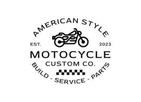 Jahrgang klassisch amerikanisch Stil Motorrad Verein Abzeichen Logo Design vektor