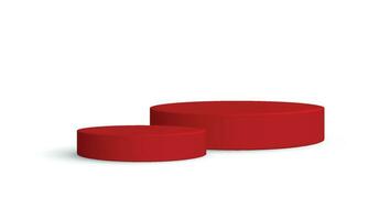 vektor runda röd podium piedestal produkt visa stå bakgrund 3d tolkning