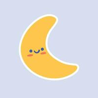 Vektor Mond Symbol Süss lächelnd Mond Vektor Illustration