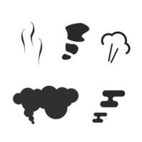 luft puff tryck rök ikoner uppsättning eller komisk ånga explosion samling vektor platt tecknad serie illustration tom och vit, ånga eller ånga lukt rök kul symboler isolerat ClipArt