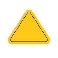 Achtung oder Vorsicht Risiko Dreieck Straße Zeichen Gelb Farbe oder Warnung Gefahr Beachtung leer Symbol Symbol Vektor eben Karikatur Piktogramm isoliert auf Weiß Bild