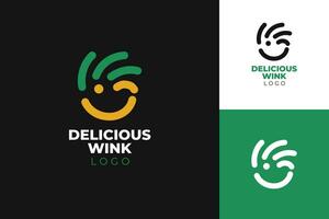 köstlich Finger Logo Symbol Symbol einfach modern Stil Design zum Unternehmen korporativ von Essen und Getränk Gelb Grün schwarz und Weiß Farbe vektor