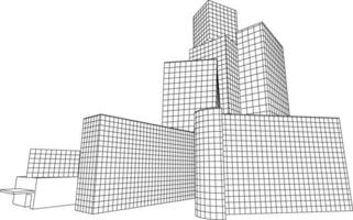 Stadtbild, Gebäude Perspektive, modern Gebäude im das Stadt Horizont, Geschäft Center vektor