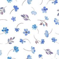 Aquarell Blumen- nahtlos Muster. Hand gezeichnet Illustration isoliert auf Weiß Hintergrund. Vektor Folge.