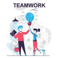 Teamwork isolierte Cartoon-Konzept. Brainstorming-Mitarbeiter vektor