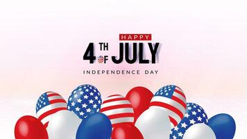 Banner vereinigt Zustände Unabhängigkeit Tag 4 .. Juli. festlich Hintergrund mit amerikanisch Flagge Luftballons vektor