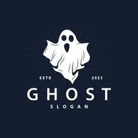 gespenstisch fliegen Geist Logo einfach minimalistisch Jahrgang unheimlich Halloween Design vektor