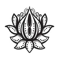 mehndi lotus blomma mönster för henna teckning och tatuering vektor