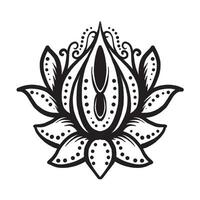 mehndi Lotus Blume Muster zum Henna Zeichnung und tätowieren vektor