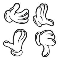 Karikatur Hand behandschuhte Geste Vektor einstellen Illustration