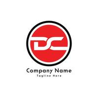 dc brev runda form logotyp design ikon vektor