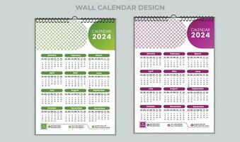 årlig kalender design mall vektor
