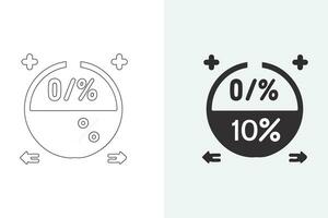 ikoner representerar procentsats tillväxt och nedgång är placerad. stock vektor samling av procent, pil, upp, ner, och linje stil symboler