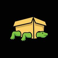 låda sköldpadda logotyp mall, låda sköldpadda logotyp element, låda sköldpadda vektor illustration