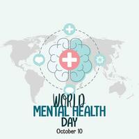 värld mental hälsa dag. vektor illustration design. 10 oktober
