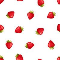 Erdbeere Muster, rot nahtlos Erdbeere, Erdbeere Weiß Hintergrund, Erdbeere Hintergrund Liebe Karten, Vektor Illustration. Textur zum Stoff, Verpackung, Hintergrund.