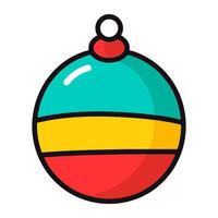 ein Weihnachten Ball Vektor Illustration isoliert auf ein Weiß Hintergrund