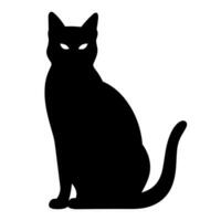 ein Silhouette von ein schwarz Katze, unheimlich Katze Vektor isoliert auf ein Weiß Hintergrund