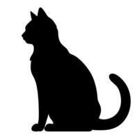 ein Silhouette von ein schwarz Katze, unheimlich Katze Vektor isoliert auf ein Weiß Hintergrund