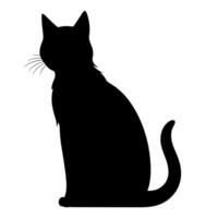 ein Silhouette von ein schwarz Katze, unheimlich Katze Vektor isoliert auf ein Weiß Hintergrund