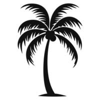 ein Palme Baum Vektor Silhouette isoliert auf ein Weiß Hintergrund, tropisch Palme Baum schwarz Clip Art