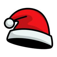 en santa claus hatt vektor illustration, en jul hatt ClipArt