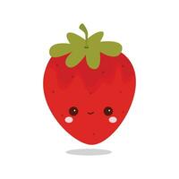 Erdbeere süß Charakter Symbol Logo vektor