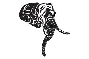 elefant huvud tatuering design vektor