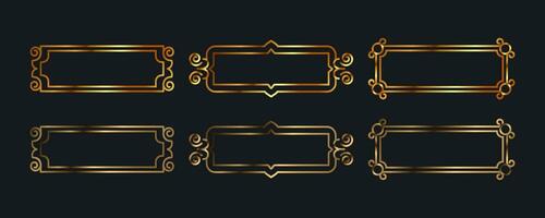 Fantasie Gold Frames im mittelalterlich Stil zum Rollenspiel Spiel ui Design. vektor