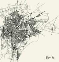 Vektor Stadt Straße Karte von Sevilla, Spanien