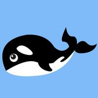 Karikatur von ein Mörder Wal Meer Tier Vektor oder Farbe Illustration