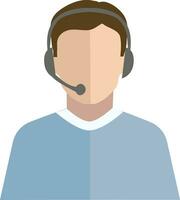 ein Telefon Operator mit seine Headset Vektor oder Farbe Illustration