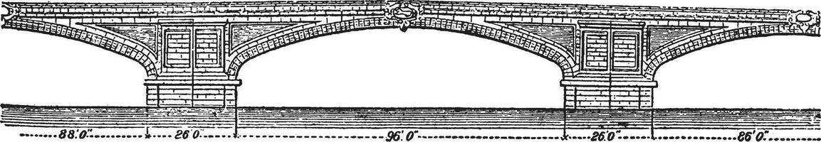 ponte della Trinitia Brücke, Jahrgang Illustration. vektor