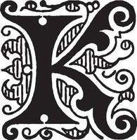 k, aufwendig Initial, Jahrgang Illustration vektor