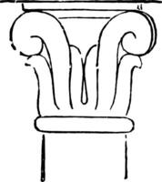 huvudstad i en relief från kuyunjik årgång illustration. vektor