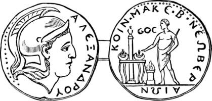 medalj av berea årgång illustration. vektor